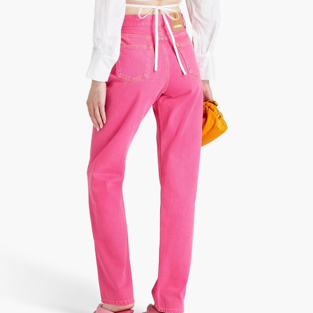 JACQUEMUS high-rise straight-leg jeans color: pink size: 26